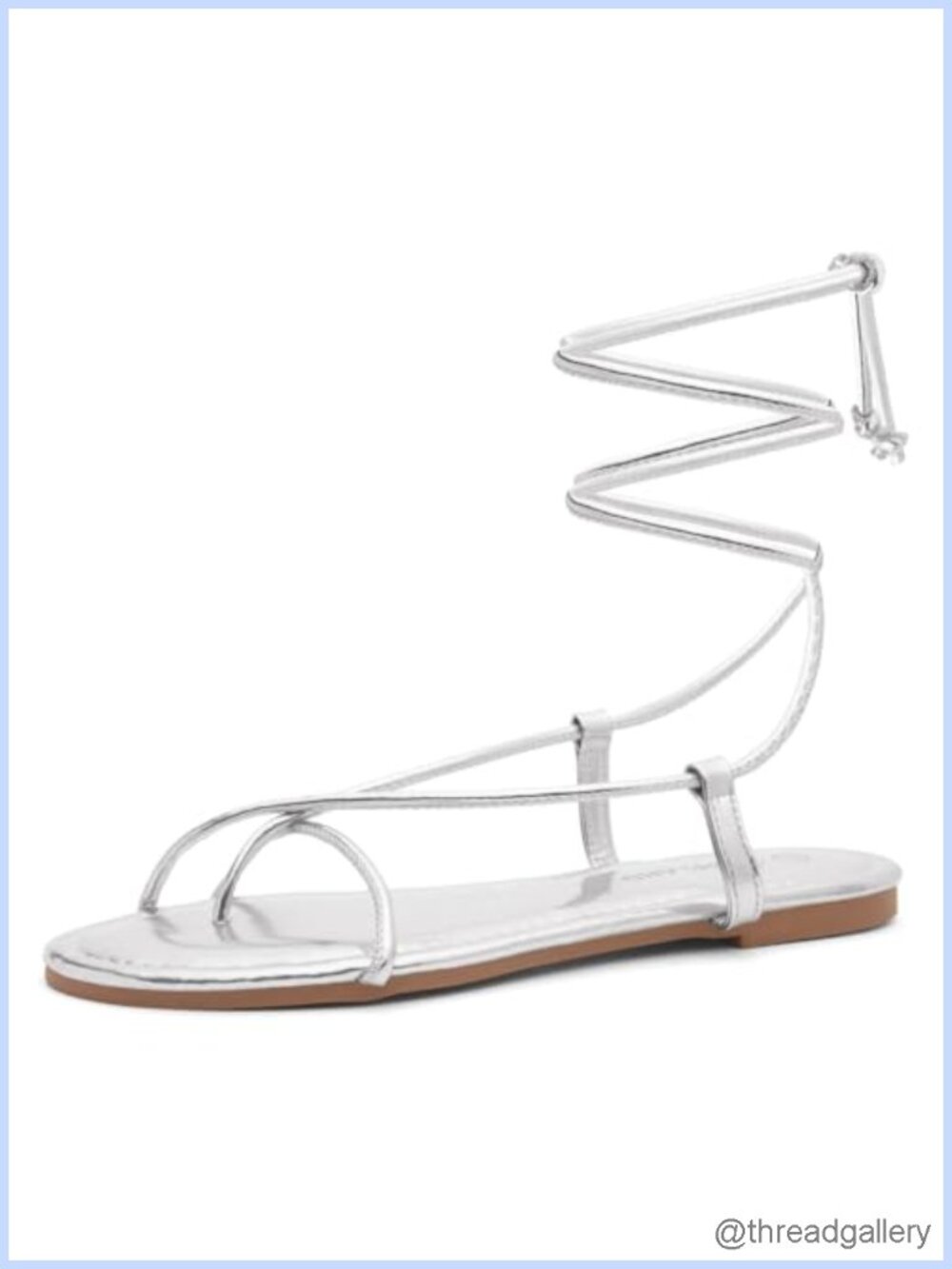 Women's Flat Lace-Up Gladiator Sandals Adjustable Ankle Wrap Open Toe